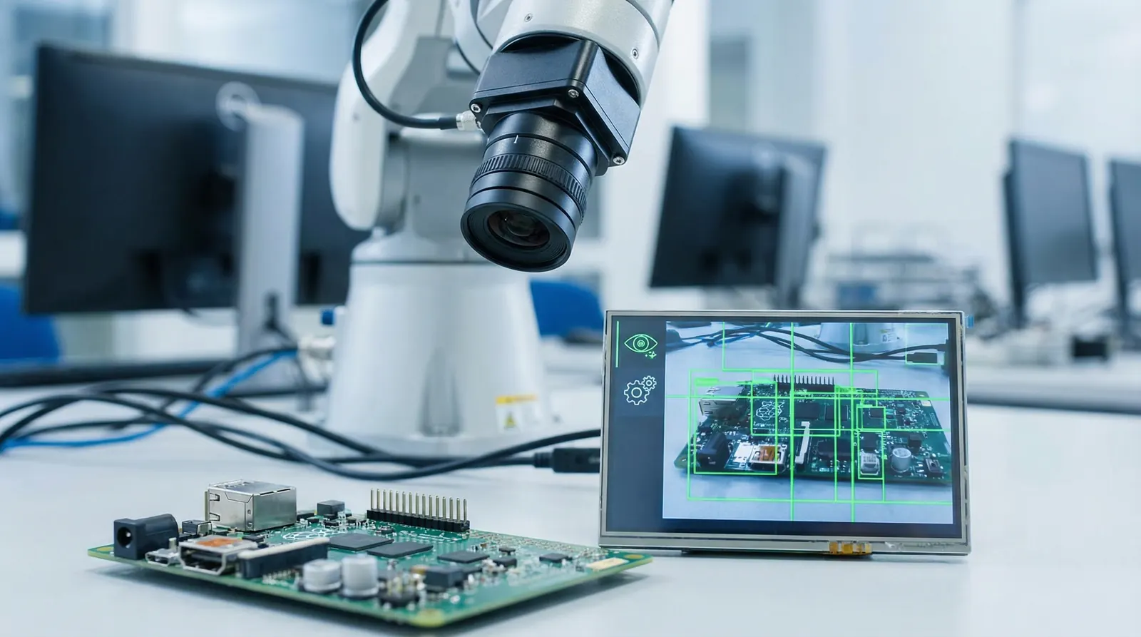 Machine vision system components: camera, lens, lighting, and processor