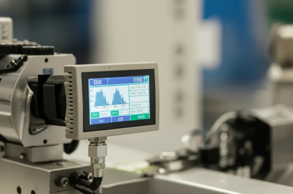Machine monitoring dashboard showing real-time production data